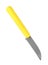 Paring knife with yellow handle isolated