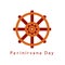 Parinirvana or nirvana Day refer to nirvana-after-death. Buddhist wheel of Dharma symbol