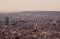 Paris from above with the Arch of Triumph