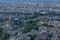 Paris, aerial view of the city, with the Invalides dome