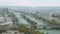Paris aerial view of Seine and bridge