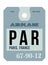 Paris airport luggage tag