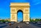 Paris Arc de Triomphe Triumphal Arch in Chaps Elysees at sunset, Paris