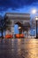 Paris, Arc de Triumph in evening , France