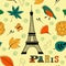 Paris autumn seamless pattern