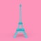 Paris Blue Eiffel Tower Statue. 3d Rendering