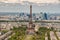 Paris blue sky aerial view landscape panorama