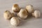 Paris champignon mushrooms over wood background