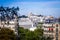 Paris city aerial view from the Buttes-Chaumont, Paris