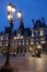 Paris City Hall illuminated at night 1