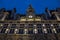 Paris City Hall illuminated at night