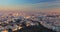 Paris city panorama - aerial view at sunset