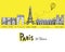Paris city sights illustrations