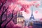 Paris city in the springtime