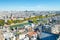 Paris cityscape with  aerial architecture