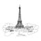 Paris,cityscape with Eifel Tower. Sketch for your design