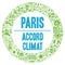 Paris climate agreement symbol in french language