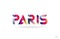 paris colored rainbow word text suitable for logo design