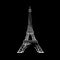 Paris Eiffel Tower drawing. Black and white illustration