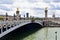 Paris, France, 11 Aug 2018. Pont Alexandre III, Invalides and Seine River.