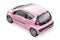 Paris. France. April 13, 2022. Citroen C1 2010. Pink ultra compact city car for the cramped streets of historic cities