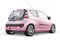 Paris. France. April 13, 2022. Citroen C1 2010. Pink ultra compact city car for the cramped streets of historic cities