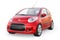 Paris. France. April 13, 2022. Citroen C1 2010. Red ultra compact city car for the cramped streets of historic cities with low