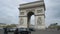 Paris, France - April 2, 2019: car traffic on Charles de Gaulle square around the Arc de Triomphe
