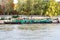 PARIS, FRANCE, April 25, 2016. A Barge on the Seine in Paris.