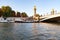 PARIS, FRANCE, April 25, 2016. A Barge on the Seine in Paris.