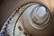 Paris, France - August 05, 2006: Bottom view of the spiral staircase in the gallery of Vivienne