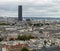 Paris, France - August 20, 2018: Urban Panorama of Paris in France with Montparnasse Tower