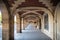 Paris, France. August 2022. The arches of Place des Vosges