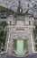 Paris,France - August 21, 2018: Urban Panorama and the Trocadero building with big fountain