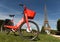 Paris, France - August 30, 2019: The electric bicycle JUMP, owned by Uber, near the Eiffel Tower in Paris, France