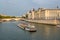 PARIS, FRANCE-AUGUST 8- Tourists pack river barge for sunset cruise in Paris, France on Aug 8, 2015