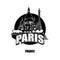 Paris, France, black and white logo