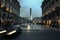 PARIS, FRANCE - DECEMBER 31, 2007: Vendome Square place Vendome at dusk, the Napoleon column can be seen in the background.