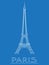 Paris. France. Eiffel tower. Logos and badges. Linear design. Vector illustration