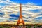 Paris, France, Eiffel Tower - Original Digital Art Painting