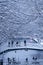 PARIS, FRANCE - FEBRUARY 7, 2018: Snow in Paris, kids having fun playing with snow