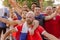 PARIS, FRANCE - Jul 10, 2016: Welsh, French and British Football Supporters at EURO