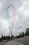 Paris, France - July 14, 2012. Alpha jets from Patrouille de France fly over the Champs Elysees .