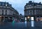 Paris, France - June 01, 2018. Paris street view with traditional french building facades under summer evening sun rays.