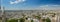 PARIS, FRANCE - JUNE 23, 2016: Super wide panorama. Aerial view from Basilica of the Sacred Heart of Jesus stands at the summit of