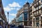 PARIS, FRANCE - JUNE 23, 2017: Old historical buildings in central part of Paris on the Rue de Rivoli at summertime