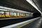 PARIS, FRANCE - JUNE 26, 2016: Empty Franklin D. Roosevelt underground metro station interior perspective view. City