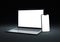 PARIS - France - March 15, 2023: Newly released Apple Macbook Air and Iphone 14, Silver color. Side view. 3d rendering laptop
