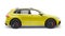 Paris. France. March 27, 2022. Volkswagen Tiguan R 2022. Compact sports city SUV for exciting driving, for work and family. Yellow