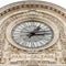 Paris, France, March 28 2017: View of the wall clock in D`Orsay Museum. D`Orsay - a museum on left bank of Seine, it is